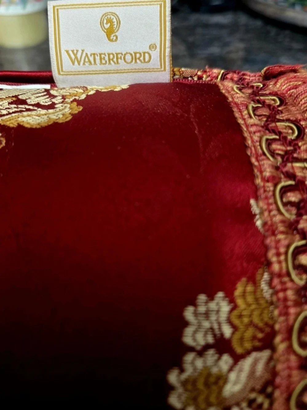 Waterford Linens Charlemont Ruby Damask Bolster Pillow 6